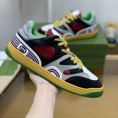 Gucci古驰 采用牛皮+透气网标志性情侣款球鞋