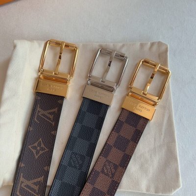 LV/路易威登 牛皮内衬男士35毫米腰带