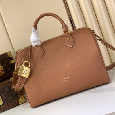 【原单精品】M24892棕色，全皮speedy枕头包 SPEEDY SOFT 30 手袋