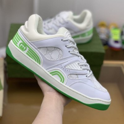 Gucci古驰 采用牛皮+透气网标志性情侣款球鞋
