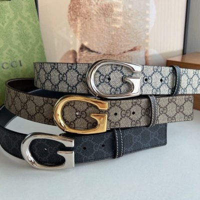 Gucci古驰 精选男士G搭扣腰带3.8厘米