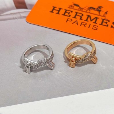 ??新品?? 新款?? 爱马仕HERMES满钻锁扣戒指