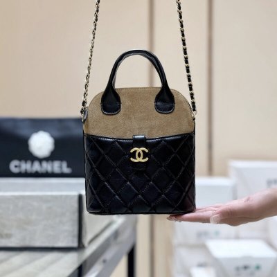 CHANEL 25A麂皮拼色贝壳包AP4742