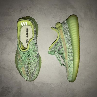椰子 350 V2 A版 黑绿满天星运动鞋