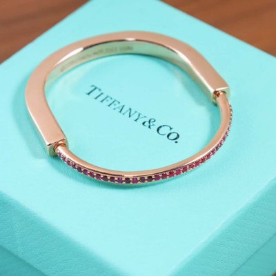 ??Tiffany Lock粉钻半钻锁头手镯手环 ??