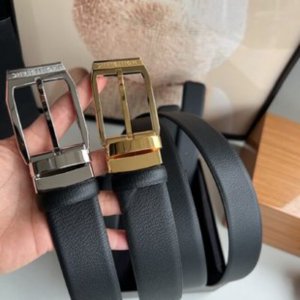 杰尼亚ZEGNA 精致金属针扣头层牛皮腰带3.5cm