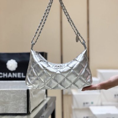Chanel 25s hobo饺子包AS5528银色