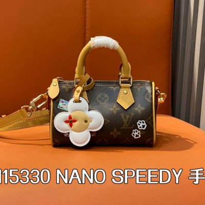 【原单精品】M15330丝印 圣诞款迷你speedy枕头包 NANO SPEEDY 手袋