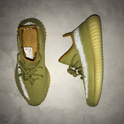 椰子 350 V2 A版 香蕉侧透满天星运动鞋