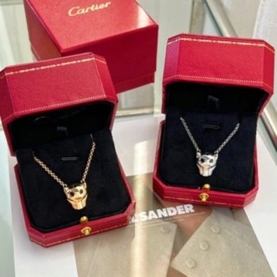 新款??卡地亚Cartier丛林系列 光面豹子头??项链