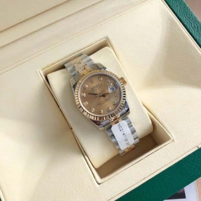 ROLEX- 劳力士日志型女款装载瑞士ETA-2671机芯天然真钻腕表