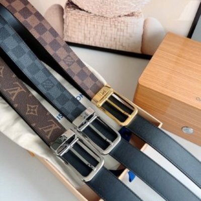 LV/路易威登 老花仔料的针式腰带35mm宽度