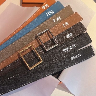 Hermes爱马仕 牛皮双面原版皮男士3.8cm腰带