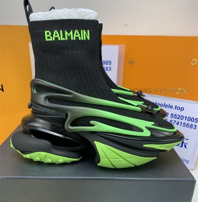 巴尔曼 Balmain Unicorn high top green and black