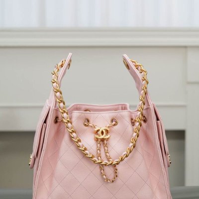 cha*nel 25s smallhobo 抽绳水桶包 粉色 小号AS5293