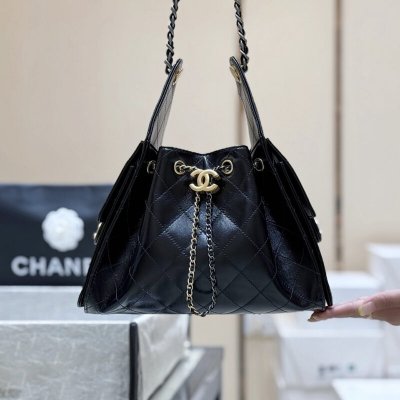 CHANEL 25B 25bag鸳鸯链亮牛皮AS5293黑色