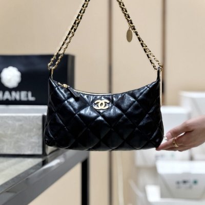 Chanel 25s 黑金hobo饺子包AS5528