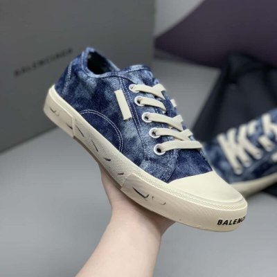 BALENCIAGA巴黎世家 Paris情侣款帆布鞋
