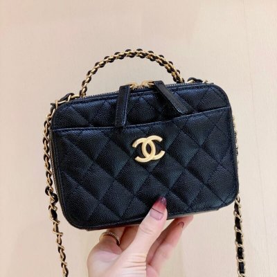 CHANEL ???????????? ???????? 复古手柄相机包 AS3221黑色
