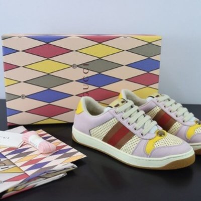 Gucci Distressed Screener sneaker古驰小脏鞋系列 经典原型复古百搭做旧老爹板鞋