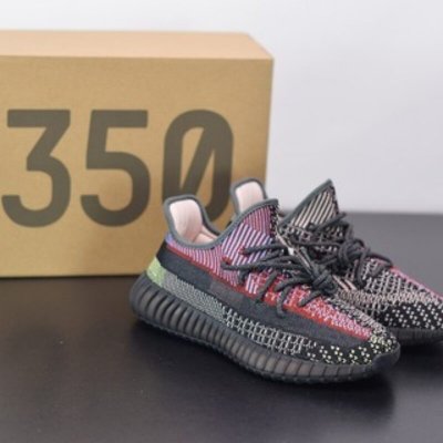 Yeezy Boost 350V2 黑彩虹天使 yechei椰子运动跑鞋 官方货号：FW5190