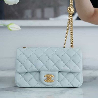 CHANEL 23S春夏新款 山茶花???? ???????? AS1787淡蓝