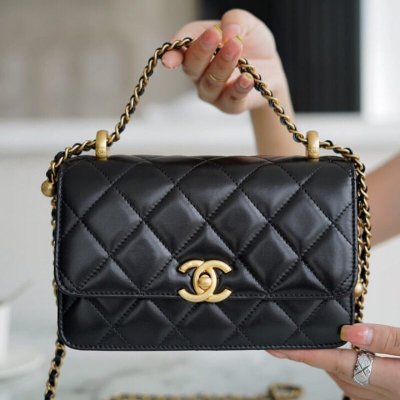 CHANEL 双金珠 CF Mini 19CM AS2615黑色