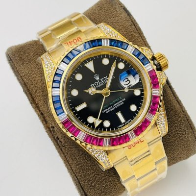 劳力士Rolex格林尼治型II后镶钻定制版自动上旋机芯腕表