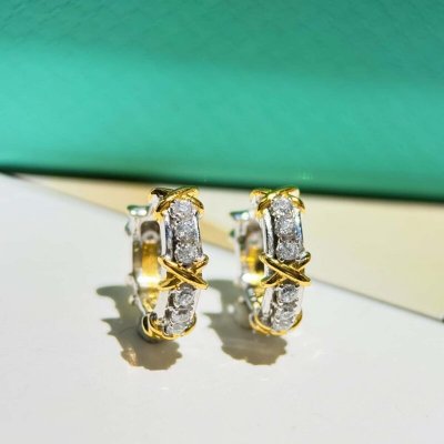 ??新品?? TIFFANY&Co.蒂芙尼交叉耳钉耳环