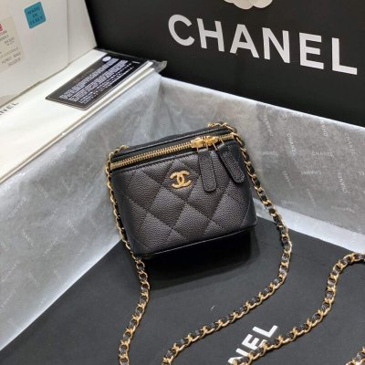 CHANEL小球牛皮盒子口红包 AP1340黑色