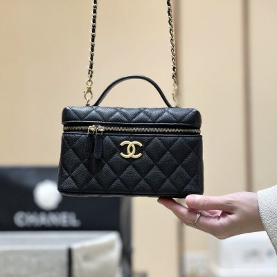 Chanel 25P LP拉丝五金饭盒包AP4483黑色