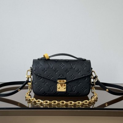 【特级原厂】Pochette Metis East West 手袋 型号: M46595黑色压花 动态芯片版