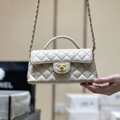 Chanel 25P 横版kelly 手柄包AS5354杏色